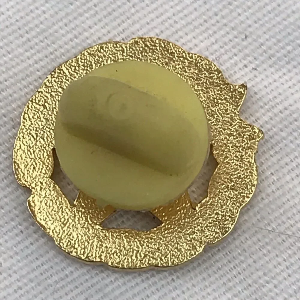 Secret Society Fraternity OES Masonic 50 Star Wreath Metal Pin Brooch Gold Tone